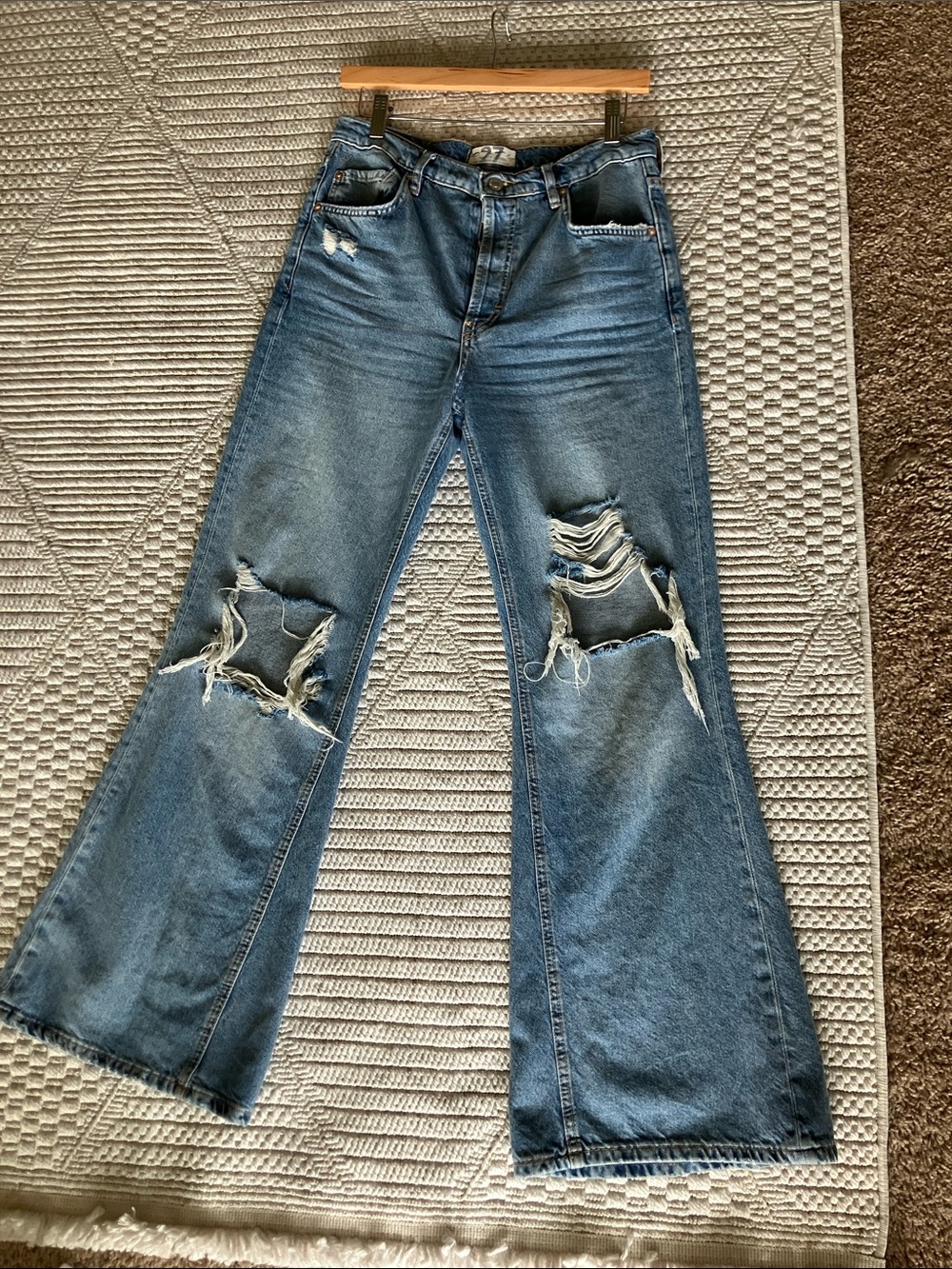 We The Free Distressed Flare Jeans